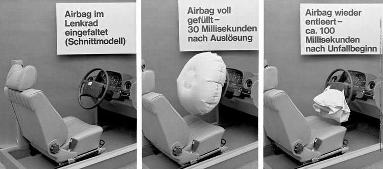 Airbag im Lenkrad ausgefahren, Sicherheitsmodell