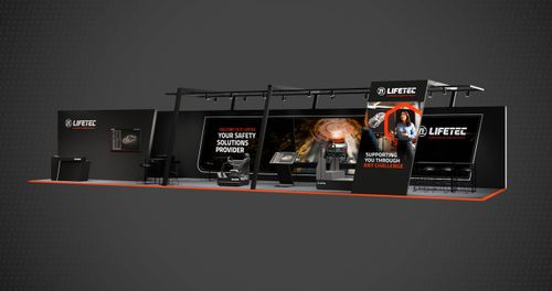 ZF Lifetec Messestand mit Sicherheitslösungen und Airbag-Demonstration