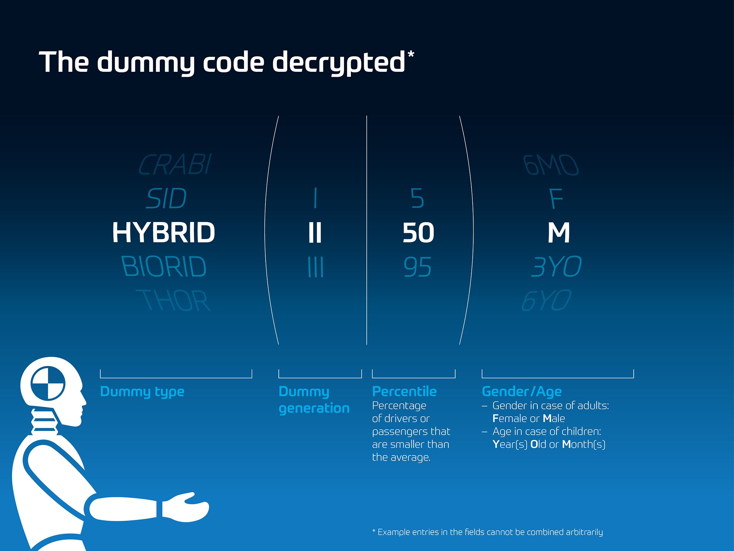 Dummy Code entschlüsselt: Hybridsystem, II Generation, 50 Prozent kleiner als Durchschnitt, männlich